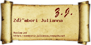 Zámbori Julianna névjegykártya