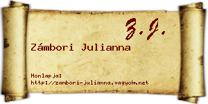 Zámbori Julianna névjegykártya